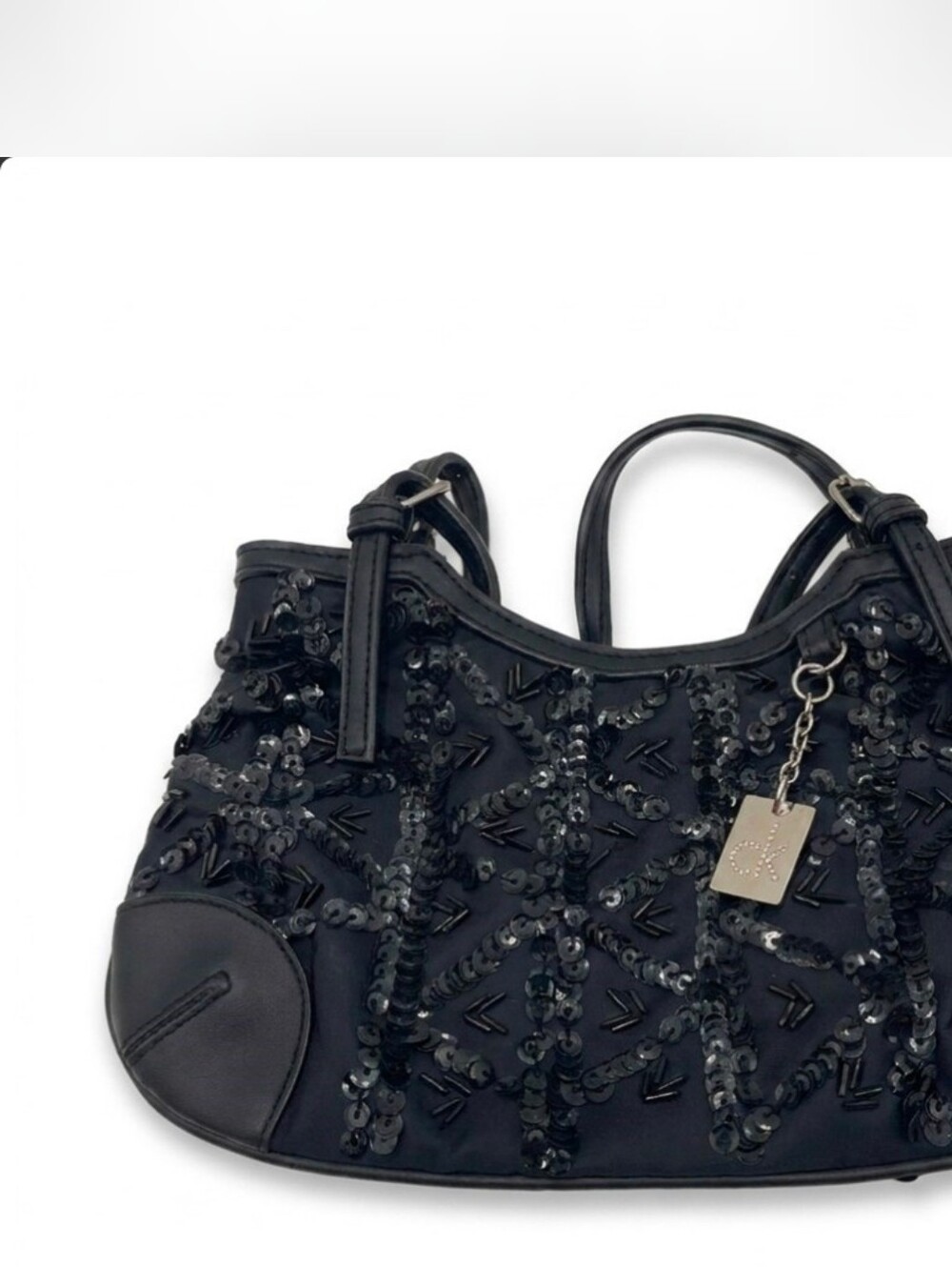 Black Sequin Embellished Women's Tote Bag